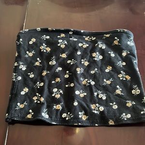 Black flowered tube top